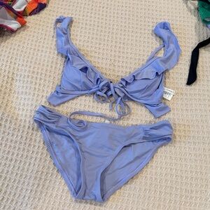 Lucky Brand Lavender Bikini with Ruffle Straps